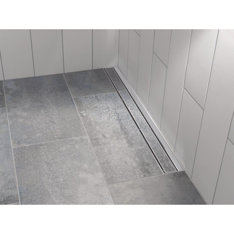 36" Linear Shower Drain Wall Edge, Chrome