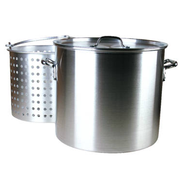 Arc 40qt Stainless Steel Stockpot for Seafood Boil Crawfish Boil Pot,Crab Boil Shrimp Boil Turkey Fryer Pot with Basket Divider and Hook, Lobster