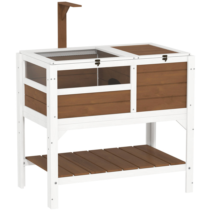 Weather Resistant Turtle Hutch, White/Brown
