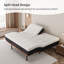 Structure de lit ajustable très grand divisé avec matelas en mousse à mémoire de forme de taille moyenne de 14 po, gravité zéro, massage, télécommande sans fil et contrôle des applications, orange coucher de soleil E3000-126418446