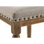 Chaises à hauteur de comptoir en tissu beige (- 2) Tabourets en chêne vieilli (2), texture et sièges attrayants