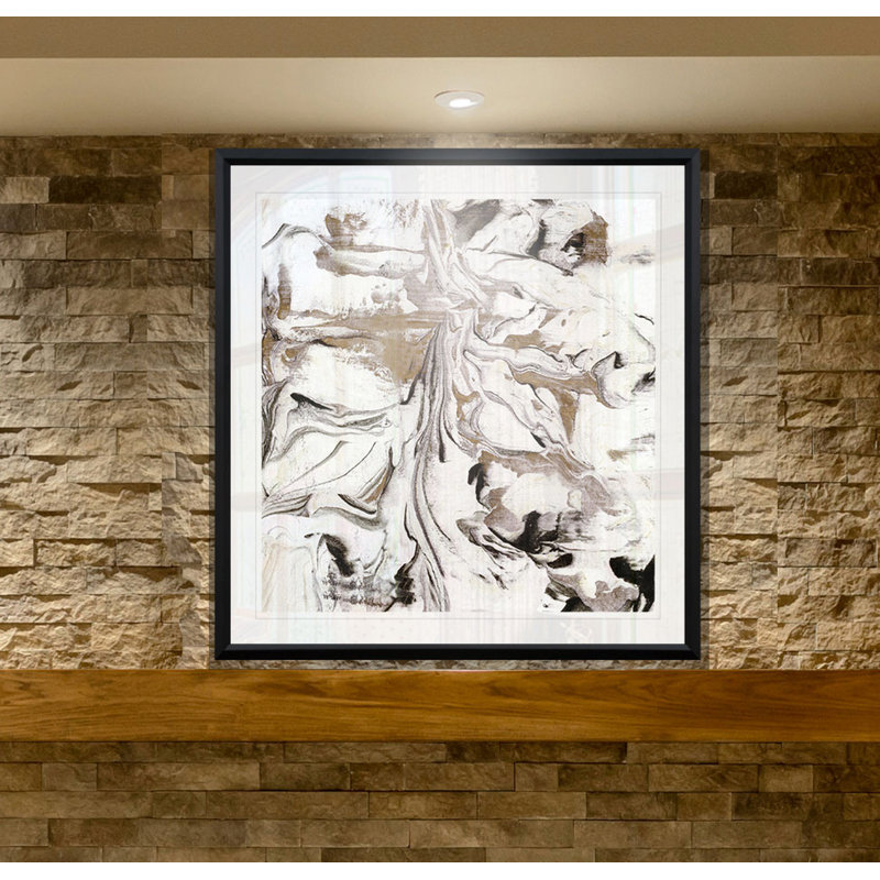 « marble onyx i »-impression, H 26,5 po x l 26,5 po x P 1,5 po, Cadre plastique noir