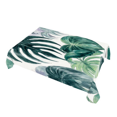 Tropical Monstera Leaf Tablecloth for Dining Decor, Rectangle, 60L x 86W