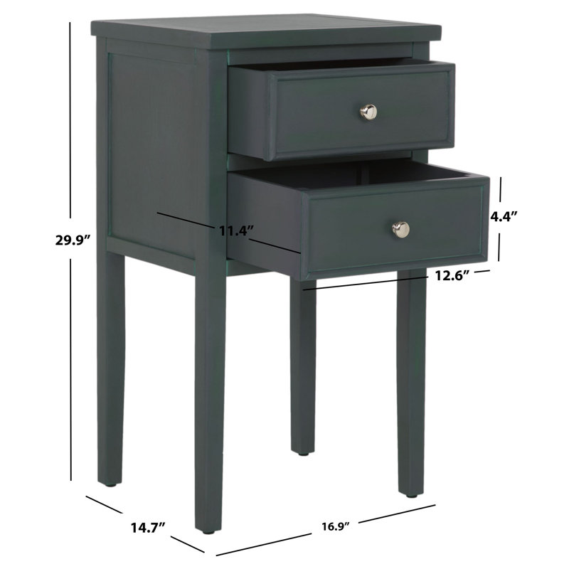 Evangelyne Solid Wood 2 - Drawer End Table