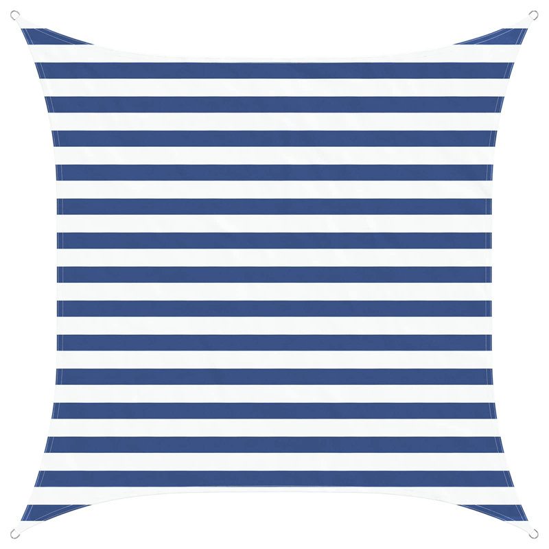 Vidaxl Sunshade Sail Oxford Fabric Square Patio Sun Shade Sunscreen Canopy, 2m W x 2m L, Blue/White