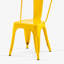 Chaise de salle à manger en métal jaune ultrabrillant de 4 sièges de 18 pouces, légère et polyvalente pour les espaces intérieurs faciles à nettoyer