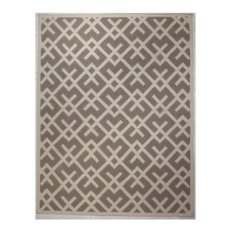 Flatweave Geometric Area Rug in Gray