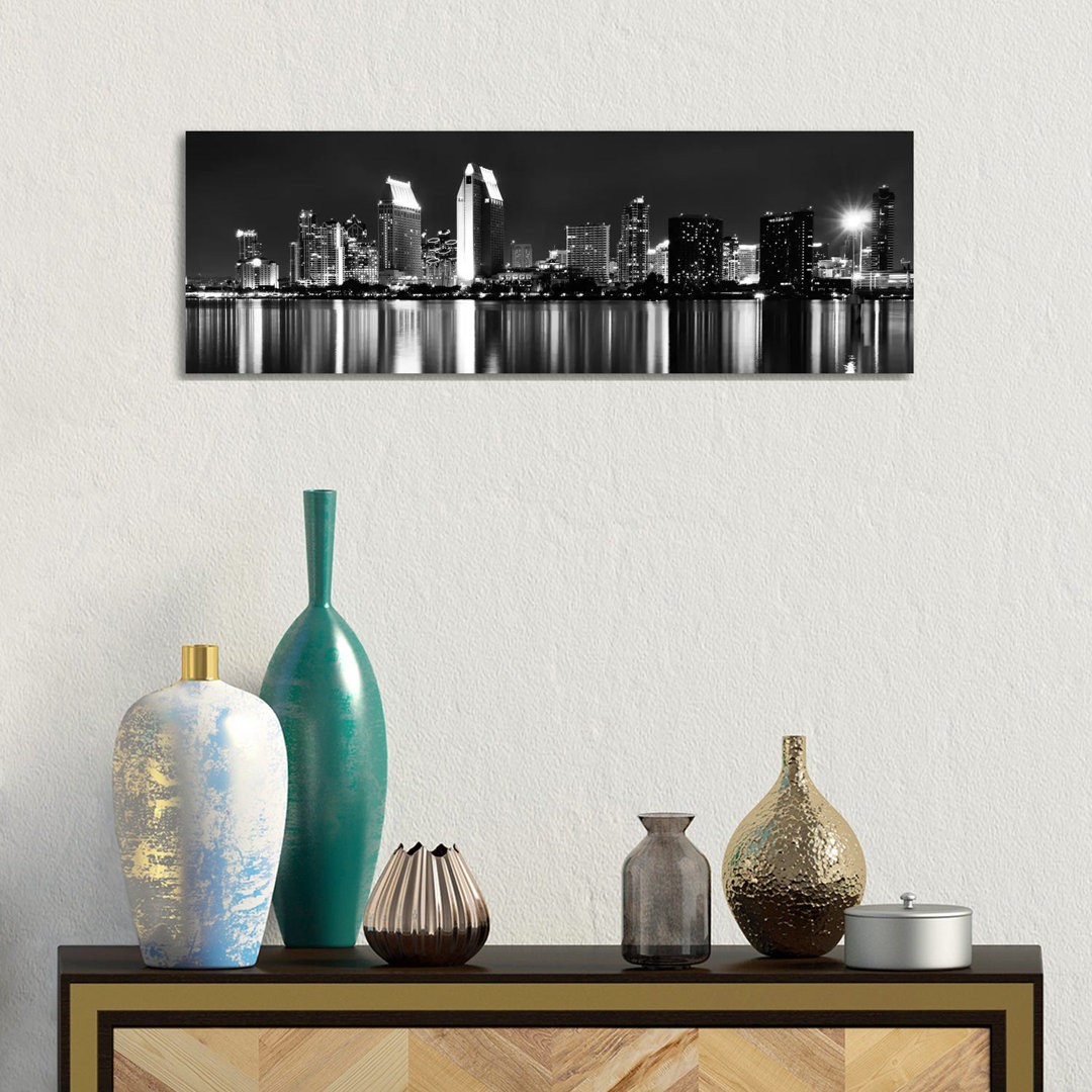 San Diego Skyline Cityscape - Wrapped Canvas Panoramic Photograph