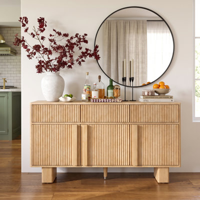 Opulent Modern Sideboard with Faux Marble Top
