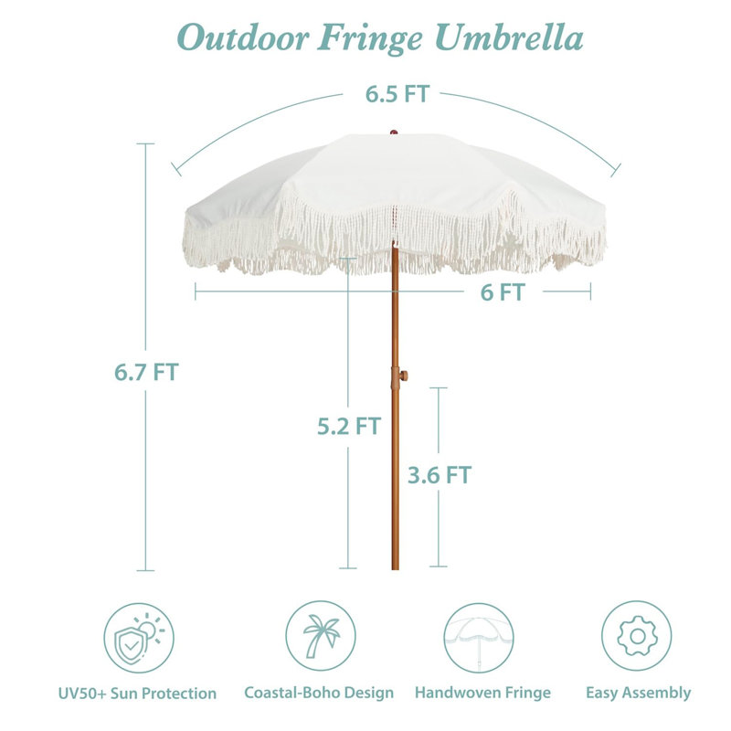 Parasol de terrasse Boho Fringe