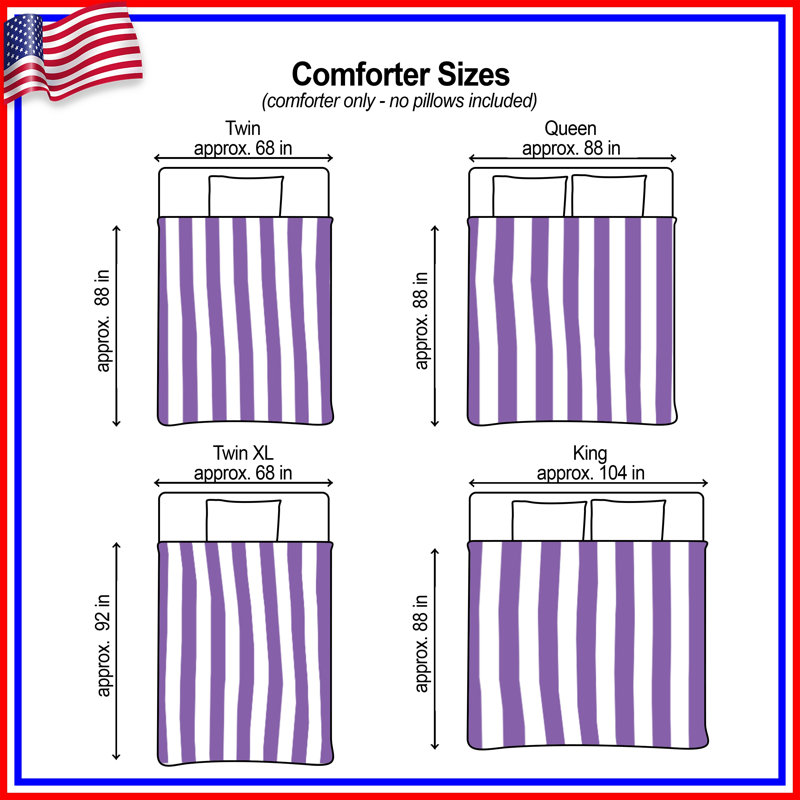 Purple Vertical Stripes Comforter, Twin Extra Long