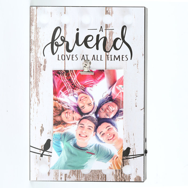 Farmhouse LED Picture Frame Set, Rustic Rectangle Wall & Tabletop Photo Frames with Warm White Lights