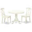 L'ensemble de mobilier de salle à manger 3 pièces comprend une table ronde avec piédestal et 2 chaises en bois, noir et cerise-1228959443-1228959442-1275752887