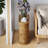 Farmhouse Burl Finish 3-Drawer Wood  End Table With Back Storage Space