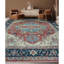 Hand-Knotted High-Quality Rust and Blue Area Rug