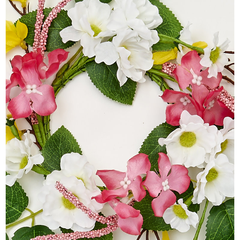Forsythia Daisy Candle Ring , Pink