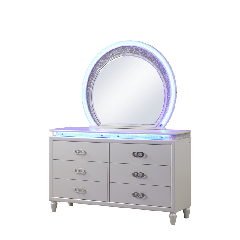 Commode 6 tiroirs Perla en bois Perla