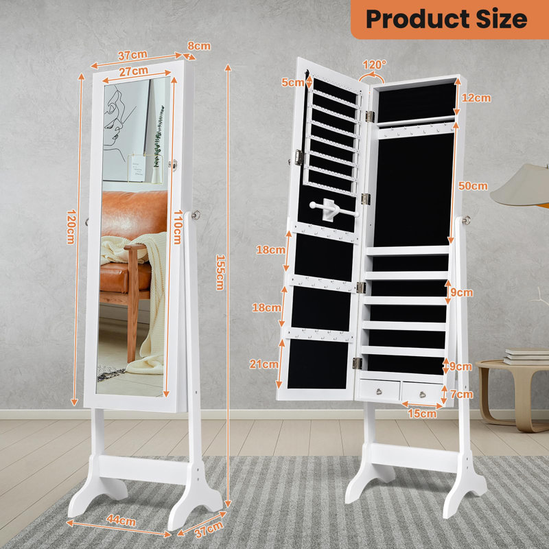 Toupin Jewelry Armoire, White
