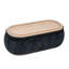 Table basse avec repose-pieds à plateau rabattable avec plateau en bois réversible, revêtement bleu marine, l 42 po-1540220031