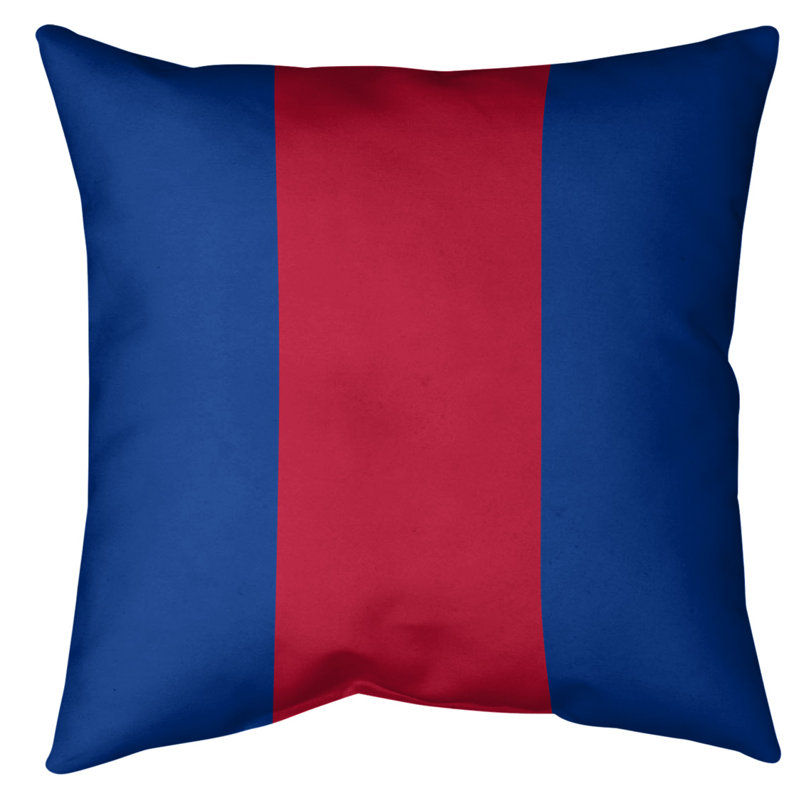 Housse de coussin de football buffalo, 14 po x 14 po, Bleu / Rouge, Polyester sergé