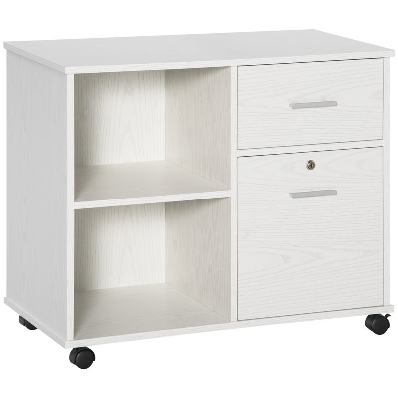 Kaveen 34'' Wide 2 -Drawer Mobile File Cabinet, White