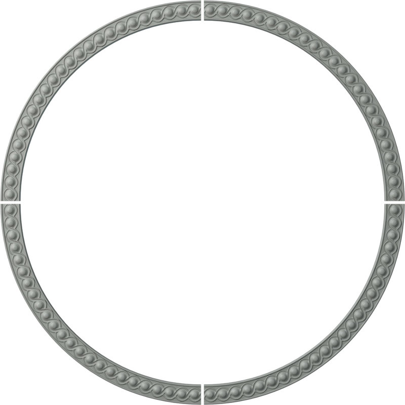 Ensemble d'anneaux de plafond Hillsborough, H 44,5 po x l 44,5 po x P 0,5 po, Paquet de 4 (forme un cercle complet)