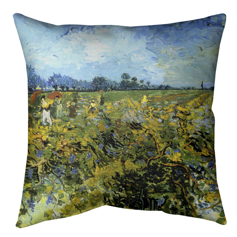Coussin en vineyard, 18 po x 18 po, Duvet synthétique, Bleu