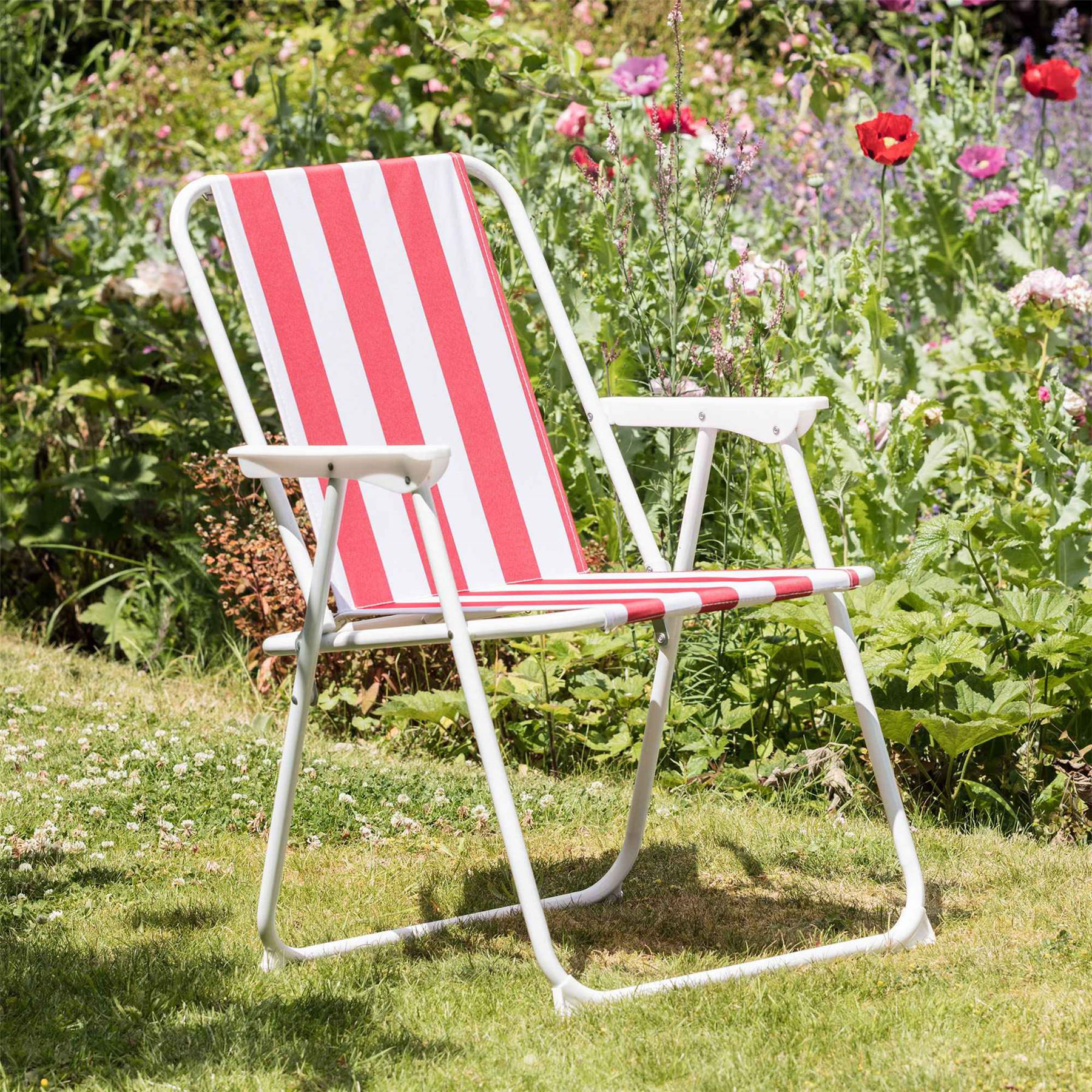 Harbour Housewares Folding Metal Beach Chair Stripe Wayfair