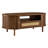 47.2" Mid-century Modern Oval Coffee Table With Rattan Sliding Door, Drawer & Open Storage, Solid Wood Legs-1167030751