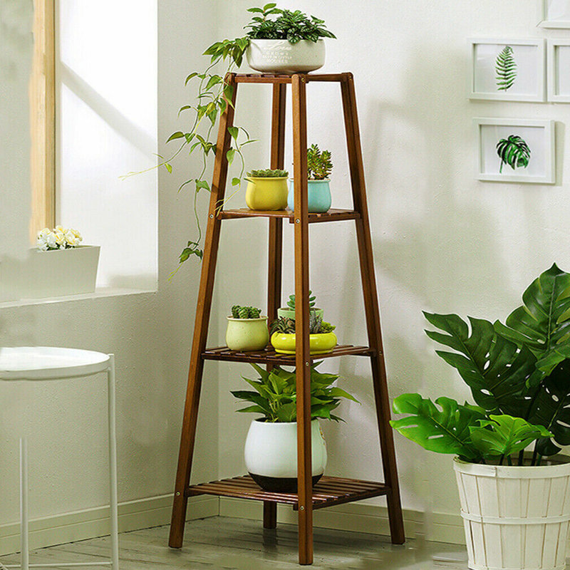 Norene Solid Wood Plant Stand Tier, H116.50 x W36 x D36cm