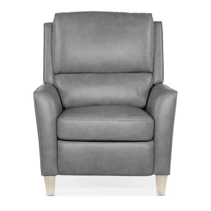 Dontay Leather Power Recliner, Gray Genuine Leather