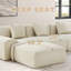 Canapé-lit modulaire convertible en velours côtelé 107 po avec repose-pieds Boneless-1218534066