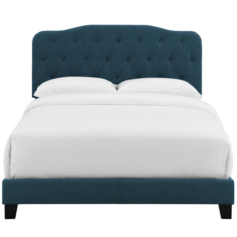 Amelia Upholstered Fabric Bed by Modway, Beige, Queen