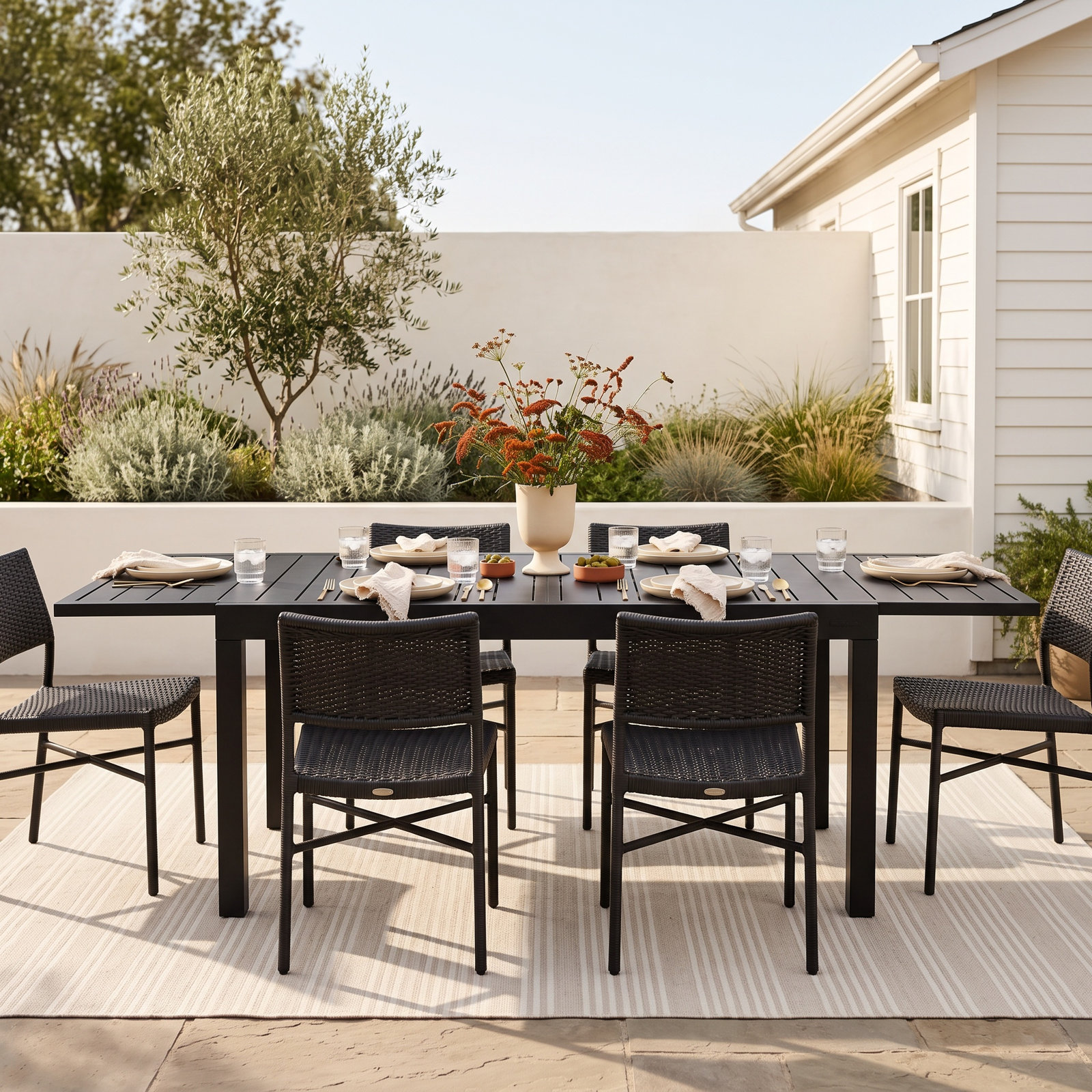 Aiden 79" Extendable Patio Dining Table
