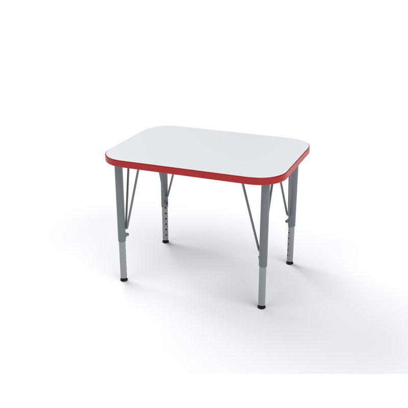 Table de bureau d'école en stratifié Versa avec pieds réglables en hauteur, Mauve, H 23 po x l 27 po x P 20 po, Blanc