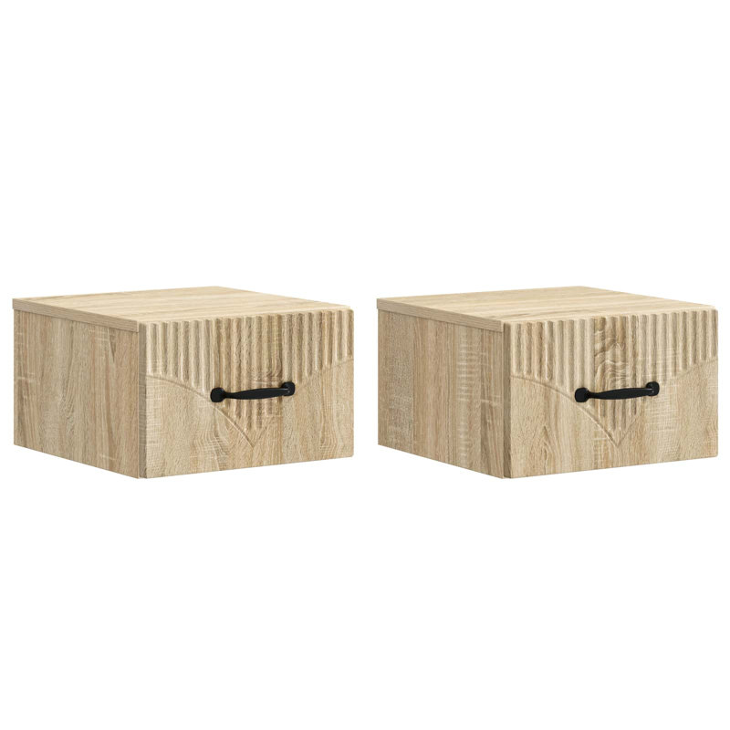 34.5cm W Manufactured Wood Bedside Table, Sonoma Oak