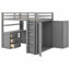 Lit mezzanine peu encombrant avec bureau, tiroirs et garde-robe-128979396