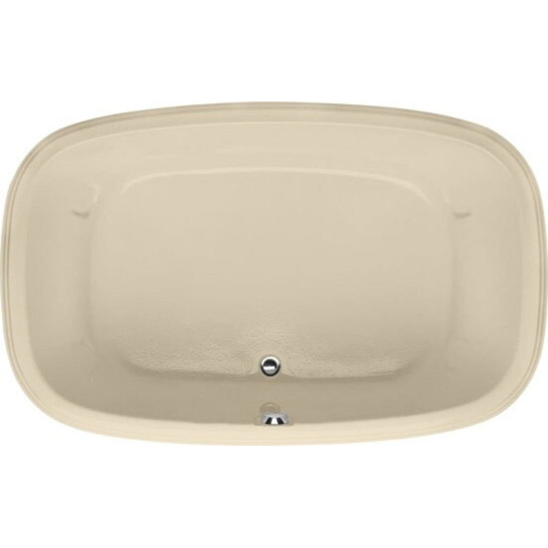 Sylvia 60'' x 38'' Soaking Acrylic Bathtub, Bone, Satin Chrome
