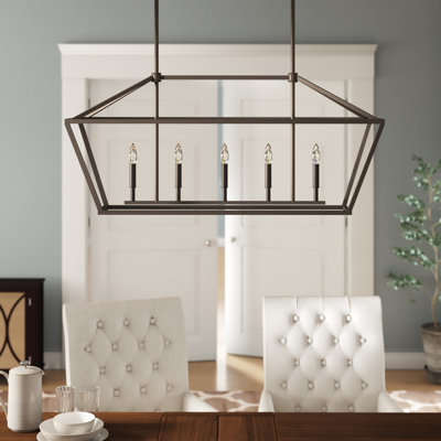 Luminaire suspendu linéaire à cinq lumières pour îlot de cuisine Glenhaven