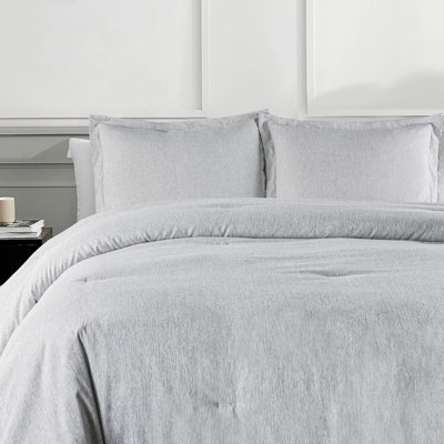 3 Piece Modern Chambray Comforter Set