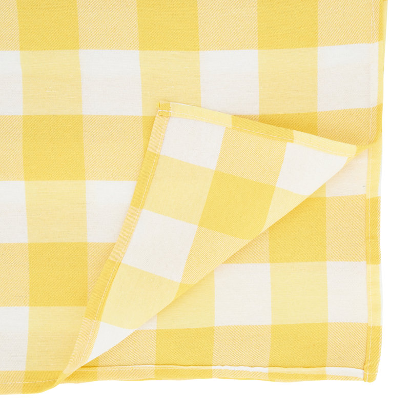 Salerno Buffalo Plaid Tablecloth, 70" W x 70" L, Yellow