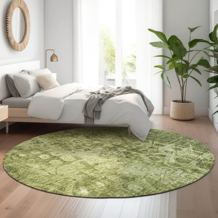 Premium Machine Washable Cerrito AMF577 Olive Rug