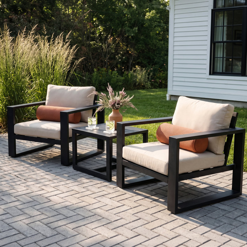 Fash 3 Piece Living Set, Black