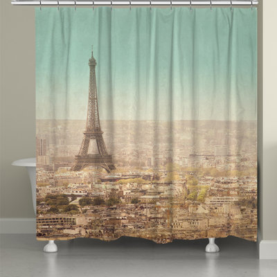 Engle Deer In Snowfall Shower Curtain