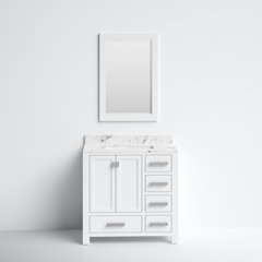 Aurora Blue 37 in. Vanity with Carrara Top