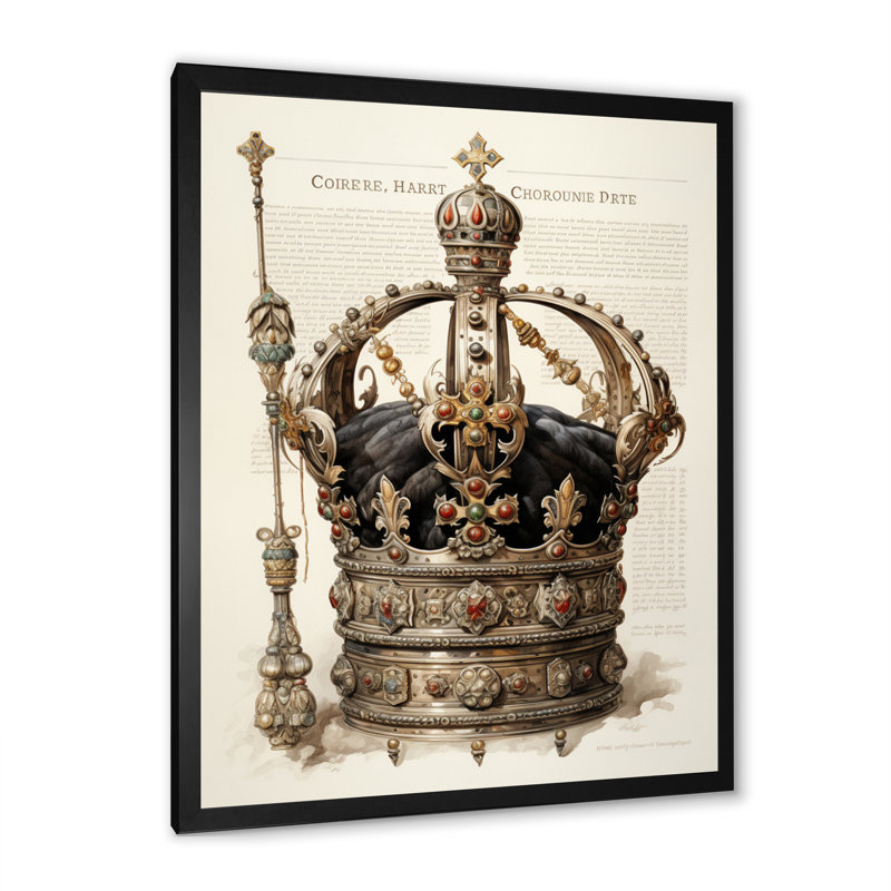 «Caylon Emperor Charl Allemagne Carolingian Portrait I», reproduction sur toile, H 32 po x l 16 po, Cadre photo noir