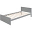Lit mezzanine gris avec lit simple et peu encombrant. Rendez votre chambre à coucher plus pratique Lit double, tablettes, bureau et garde-robe - pour une utilisation polyvalente-112982529-112982535
