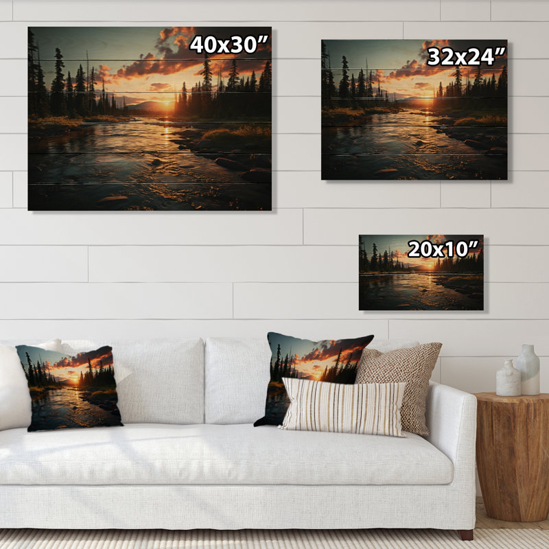 Canada Canada - Wilderness sur bois, H 30 po x l 40 po x P 0,78 po