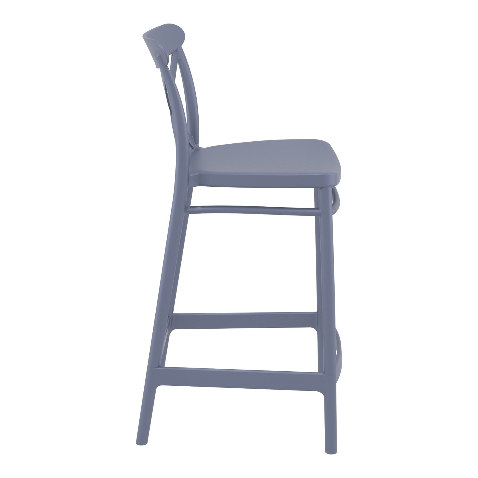 Bijou Outdoor Bar Stool, Dark Gray, Counter Stool (25.6" Seat Height)