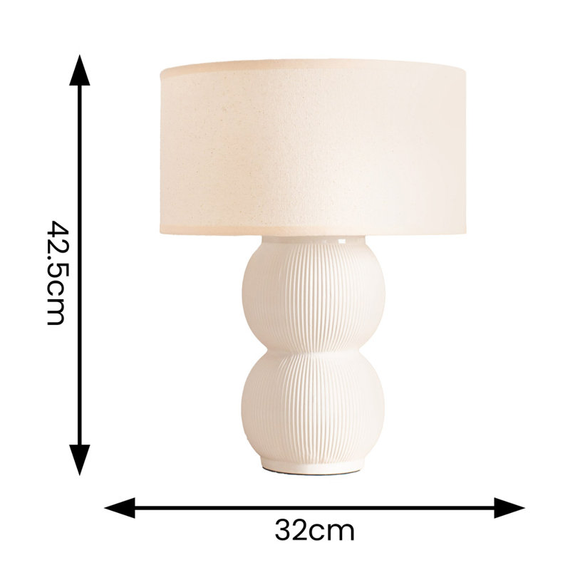 Ceramic Table Lamp, Cream, Cream